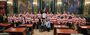 Students, Hooter, Sen. Christine Tartaglione (D-2), Sen. Amanda Cappelletti (D-17), and Sen. Sharif Street (D-3) on the floor of the Senate of Pennsylvania.  