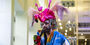Host John Jarboe hosting the Wearable Art Show 