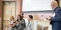 Miguel Mostafá, Mariola V. Alvarez and Michael Usino speaking in the Center for Anti-Racism