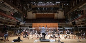 The Temple University Jazz Band in rehearsal.