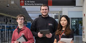 Image of STHM students in the Philadelphia International Airport. 