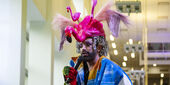 Host John Jarboe hosting the Wearable Art Show