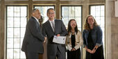 Representatives from Temple receiving the PA CARES designation
