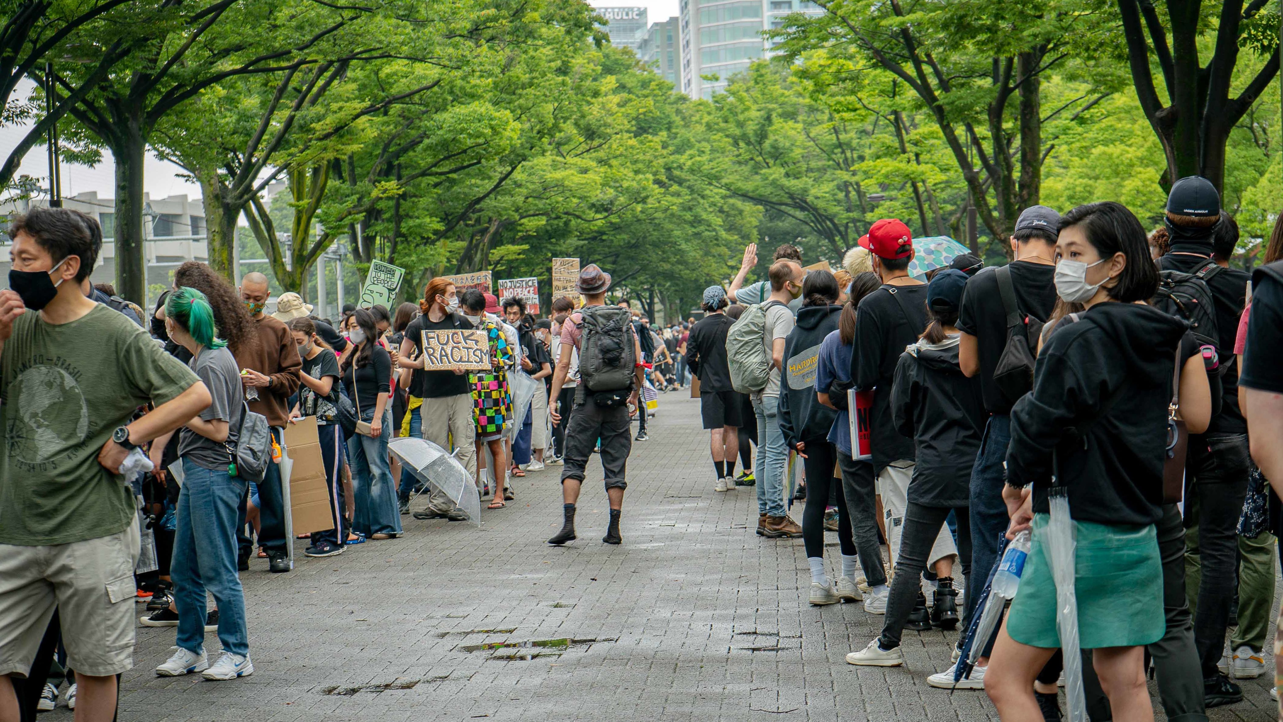 protestors in Tokyo