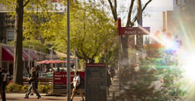 A spring campus scene.