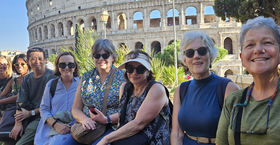  Image of Temple’s adult study abroad program cohort at the Colosseum in Rome.  