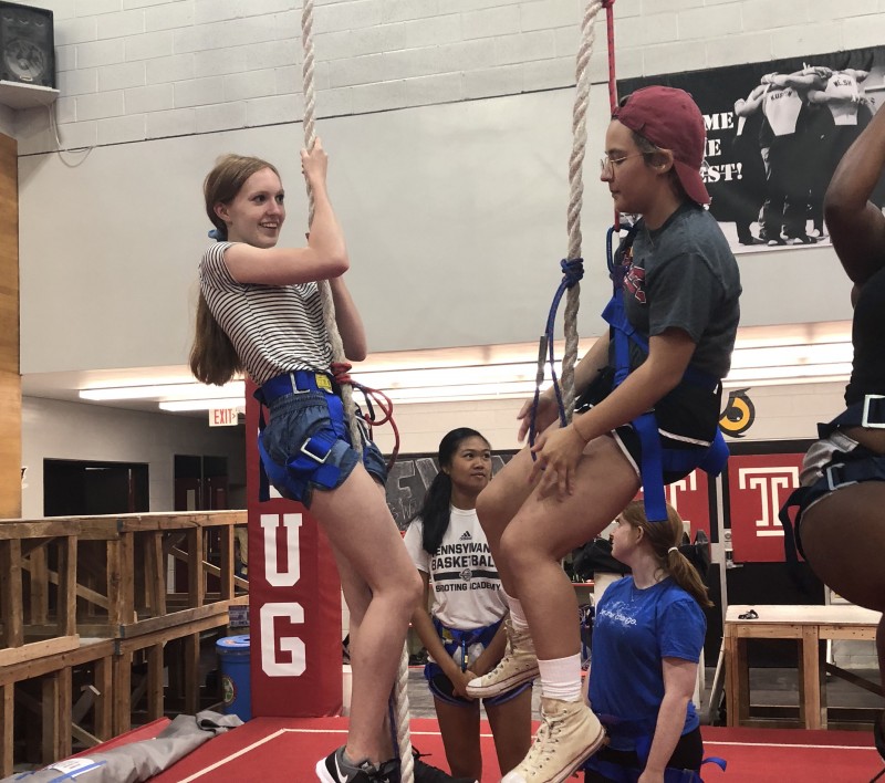 Students on a rope