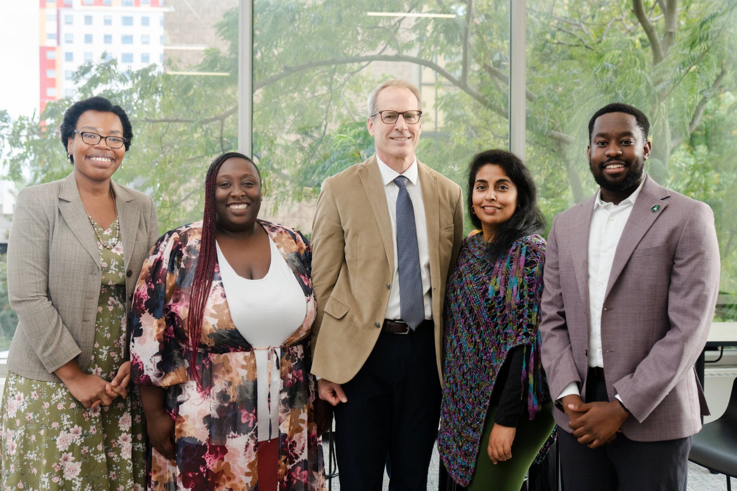 From left: Heather Lewis-Webster, Christina Hassan, Dean Richard Deeg, Aunshul Rege, LeShan Wilkinson