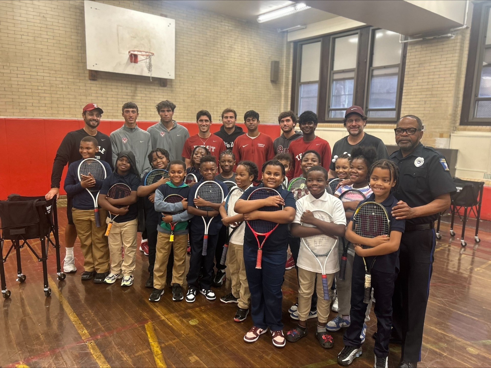 Men’s tennis started the weekly clinic in September after Temple University Police came to the team with the idea.